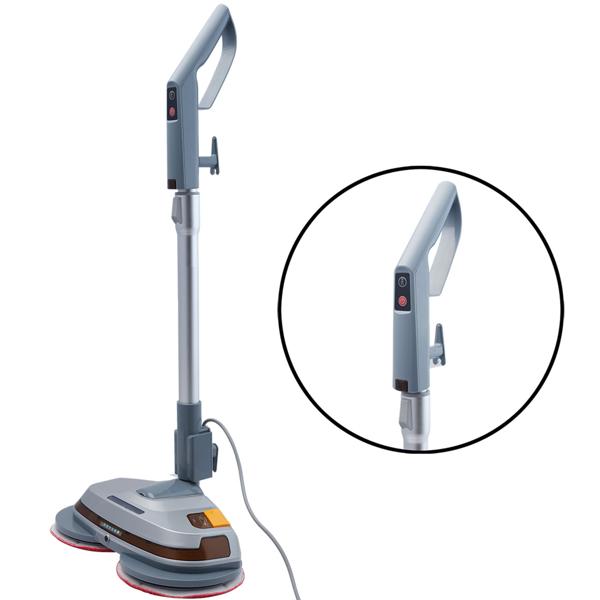 Robuste tiefenreinigende Fussboden-Poliermaschine, Teleskop-Griff, Mikrofaserpads, Sprühfunktion, für Laminat, Parkett, Fliesen, Marmor, Schiefer