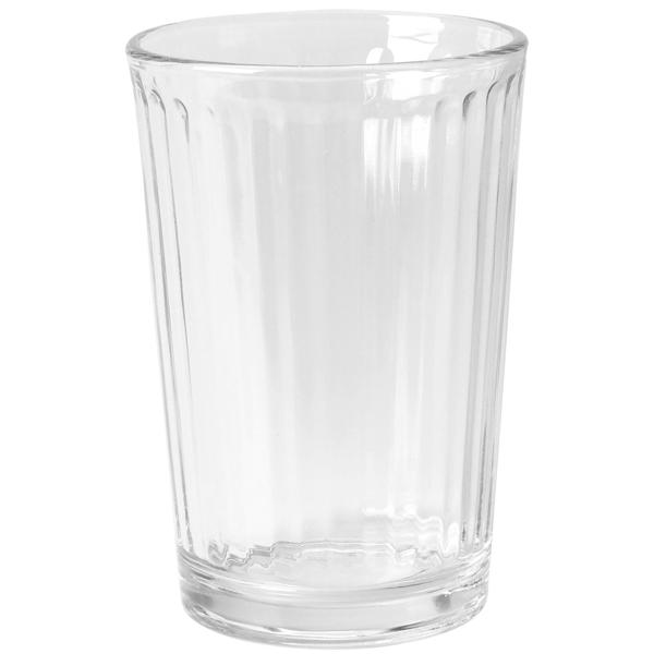 Glaskrug mit 4 Trinkgläsern - stilvolles Rillen-Design für Sprudel, Eistee, Limonade, Saft - 1100 ml Krug, 200 ml Gläser - spülmaschinenfest