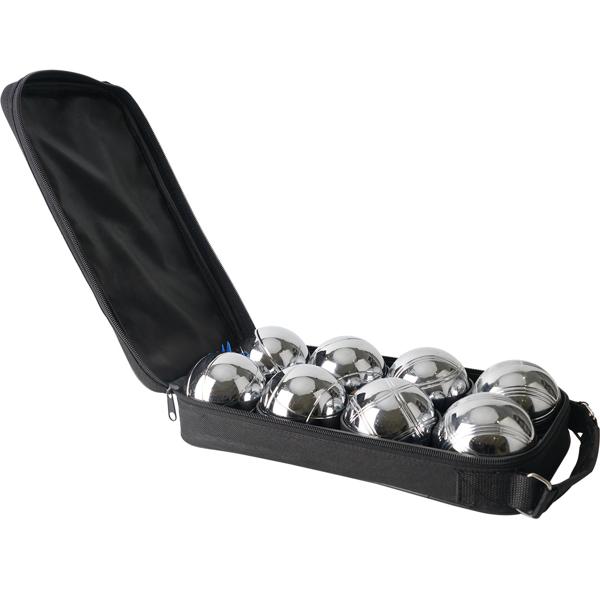 Hochwertiges Boule- & Pétanque-Spiel, 8 Metallkugeln, Holzkugel, Abstandsmesser, Tragetasche, Boccia Kugeln mit idealen Laufeigenschaften 