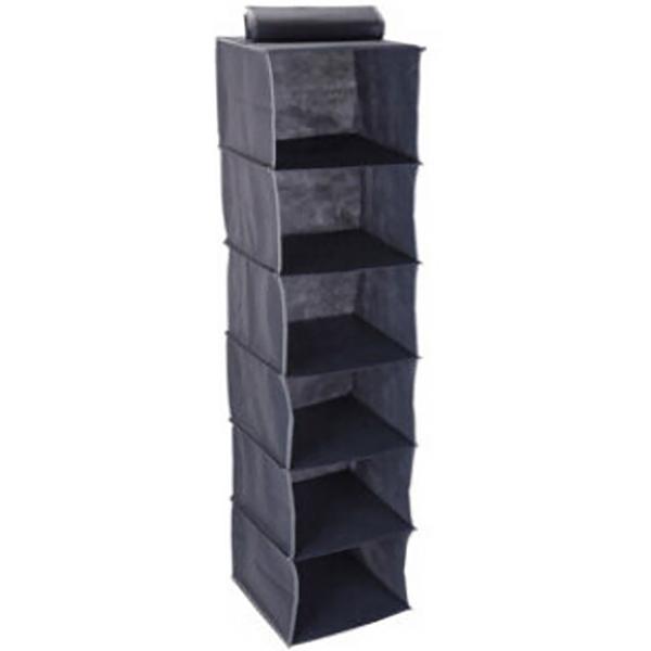 Praktisches Schrank-Hängeregal-Set, 1x 6 Fächer (30x30x120cm), 1x 10 Fächer (30 x 15 x 120 cm) – Dunkelgrau – Maximale Ordnung im Schrank