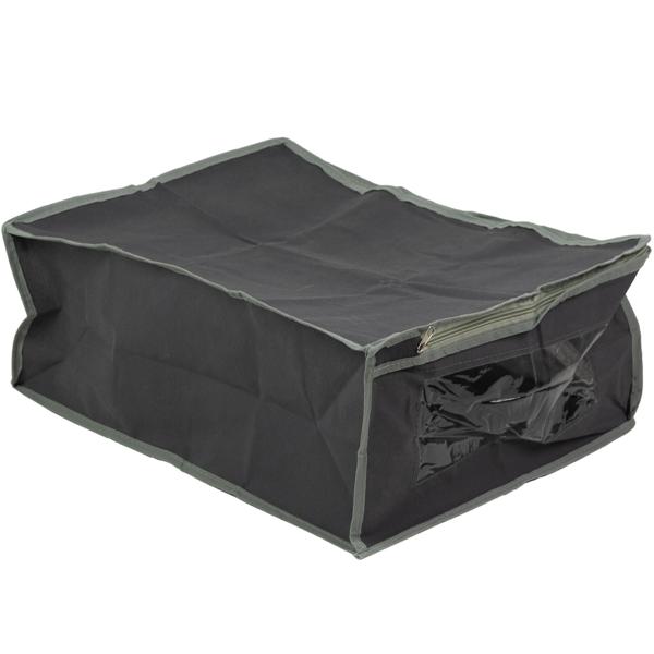 Unterbettkommode 4er-Set grau - Mehr Stauraum für Bettwäsche & Kleidung - Staub- & Mottenschutz, Sichtfenster, Handgriff, 50x38x20cm - Platzsparend faltbar