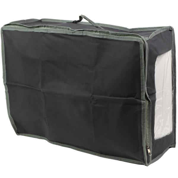 Unterbettkommode 4er-Set grau - Mehr Stauraum für Bettwäsche & Kleidung - Staub- & Mottenschutz, Sichtfenster, Handgriff, 50x38x20cm - Platzsparend faltbar