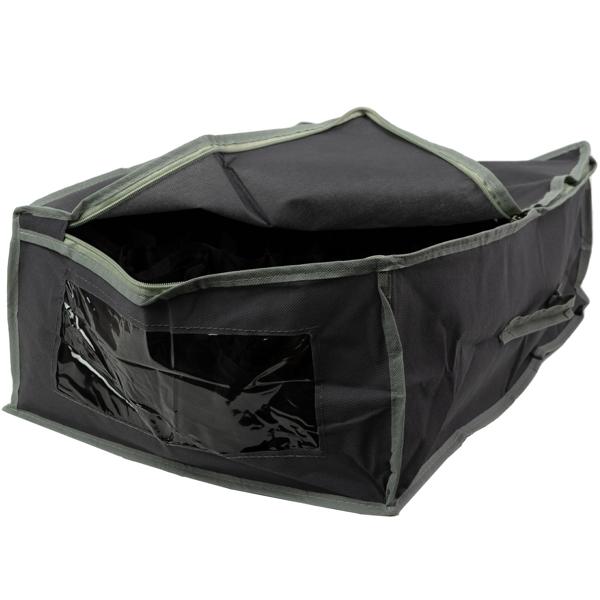 Unterbettkommode 4er-Set grau - Mehr Stauraum für Bettwäsche & Kleidung - Staub- & Mottenschutz, Sichtfenster, Handgriff, 50x38x20cm - Platzsparend faltbar