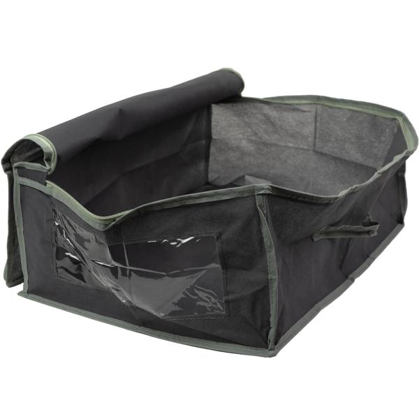 Unterbettkommode 4er-Set grau - Mehr Stauraum für Bettwäsche & Kleidung - Staub- & Mottenschutz, Sichtfenster, Handgriff, 50x38x20cm - Platzsparend faltbar