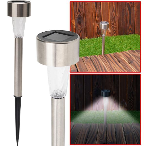 16er Set Mini-LED Solarleuchten: Edelstahl, Erdspiess, Dämmerungssensor, IP44 – Kabellose, stilvolle Beleuchtung für Garten & Wege