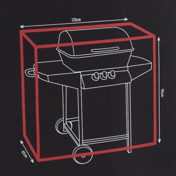 Gasgrill Abdeckhaube - optimaler Schutz vor Wind, Wetter, Regen & Laub - UV-Schutz, robustes Polyester mit PU-Beschichtung - 125x62x95cm