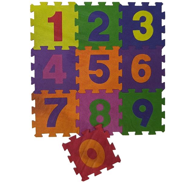 Zahlen Puzzle-Matten, Ziffern 0-9, farbenfroher Kinderspielteppich, isolierende Lernspielmatte für spielerisches Lernen & Spass