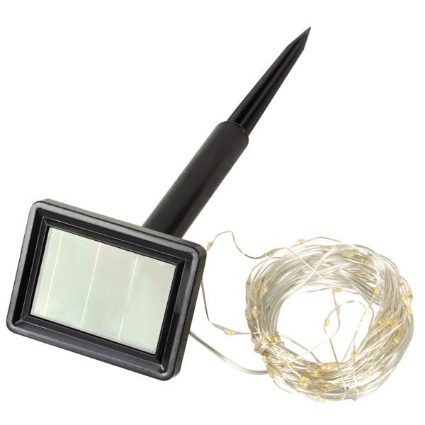 Dekorativer Solar Lichterdraht, 100 LEDs, 5 Meter – Stimmungsvolle LED Lichterkette mit Solarpanel für Garten, Terrasse & Balkon