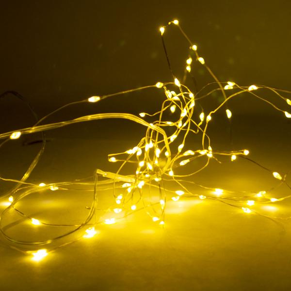 Dekorativer Solar Lichterdraht, 100 LEDs, 5 Meter – Stimmungsvolle LED Lichterkette mit Solarpanel für Garten, Terrasse & Balkon