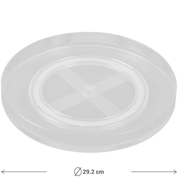 Kühlschrank-Drehteller - Organizer-Drehplatte Ø 29,2 cm - Transparente PET Drehplatte - Für Saucen, Gläser, Gewürze, Make-Up, Küche, Bad & Vorratskammer