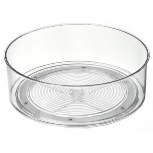 Kühlschrank-Drehteller Ø 23 cm - Organizer Drehplatte für Saucen, Marmeladen, Gläser - PET Material, elegant, transparent - Mehr Ordnung im Kühlschrank