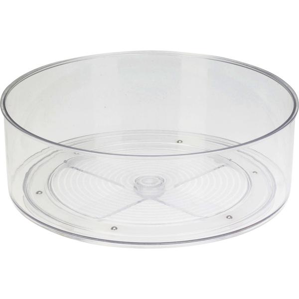Kühlschrank-Drehteller Ø 23 cm - Organizer Drehplatte für Saucen, Marmeladen, Gläser - PET Material, elegant, transparent - Mehr Ordnung im Kühlschrank