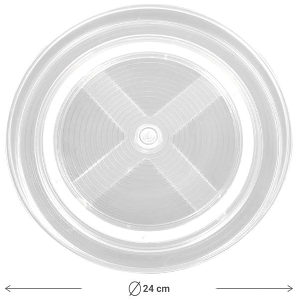 Kühlschrank-Drehteller Ø 24 cm - Transparenter Organizer für optimale Organisation & leichten Zugriff - Ideal für Küche, Vorratskammer, Bad - PET