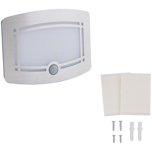 2er-Set Helle Batterie-LED-Wandleuchte, Aluminium und Kunststoff, 2 Leuchtstufen 20-40 Lumen, PIR-Bewegungs- & Lichtsensor