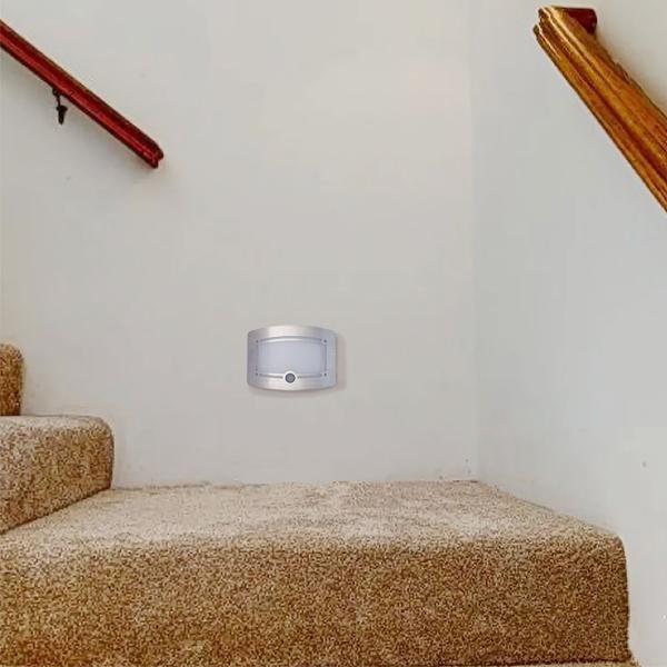 2er-Set Helle Batterie-LED-Wandleuchte, Aluminium und Kunststoff, 2 Leuchtstufen 20-40 Lumen, PIR-Bewegungs- & Lichtsensor