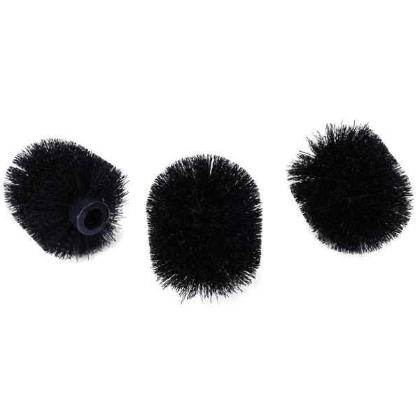 2er Spar Set WC-Bürste aus Edelstahl, praktische und effiziente Toilettenbürste inkl. 3 Bürstenköpfen, Ø 8cm, schwarz, Bürstenkopf austauschbar