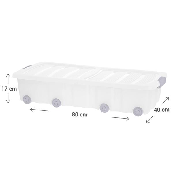 Platzsparende Unterbett-Box mit Rollen, 2er Set (77x37x17cm): Praktische Aufbewahrungsbox für unter dem Bett – ideal für Kleidung, Bettwäsche & mehr