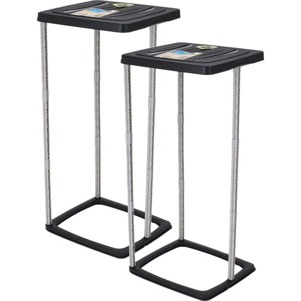 2er-Set Abfallsammler mit Deckel 60 Liter - Abfalltrennung & Umweltschutz - 90% recyc. Material - Müllsackhalter robust & leicht - Garten Camping Feste