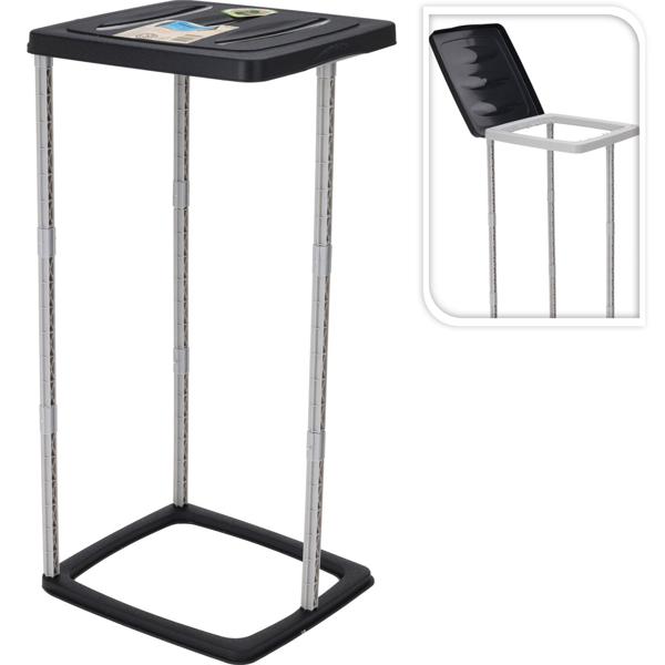 2er-Set Abfallsammler mit Deckel 60 Liter - Abfalltrennung & Umweltschutz - 90% recyc. Material - Müllsackhalter robust & leicht - Garten Camping Feste