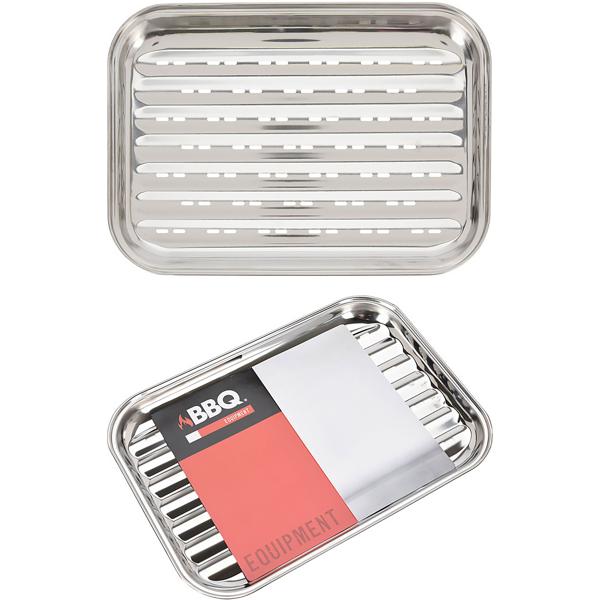 2er-Set Grillplatte, Edelstahl, 34,5 x 24 cm