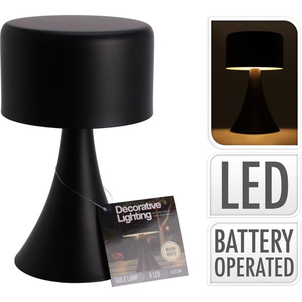 3er-Set Design LED-Tischlampe Schwarz - Kabellose Stimmungsbeleuchtung für Schlafzimmer & Garten - Batteriebetrieben - 12x21cm