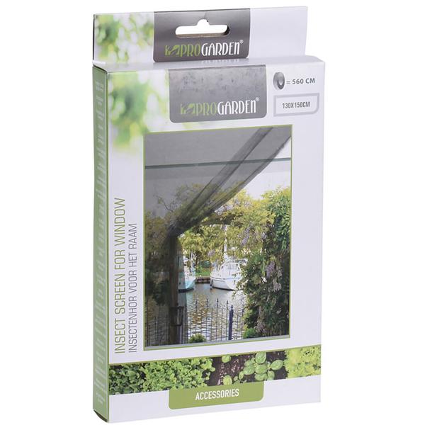 2er-Set Fliegengitter Fenster (1,3x1,5m, grau) - zuschneidbar, mit Klettband - Schutz vor Mücken, Fliegen, Spinnen - Sicher + langlebig