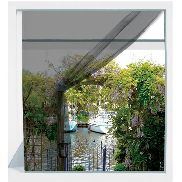 4er-Set Fliegengitter Fenster (1,3x1,5m, grau) - zuschneidbar, mit Klettband - Schutz vor Mücken, Fliegen, Spinnen - Sicher + langlebig