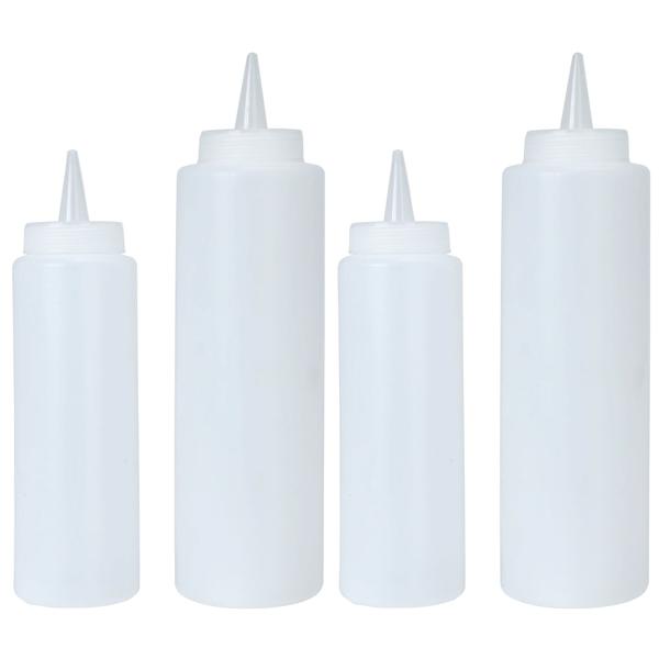 Garnierflaschen, 4er-Set, 2x 250 ml und 2x 400 ml