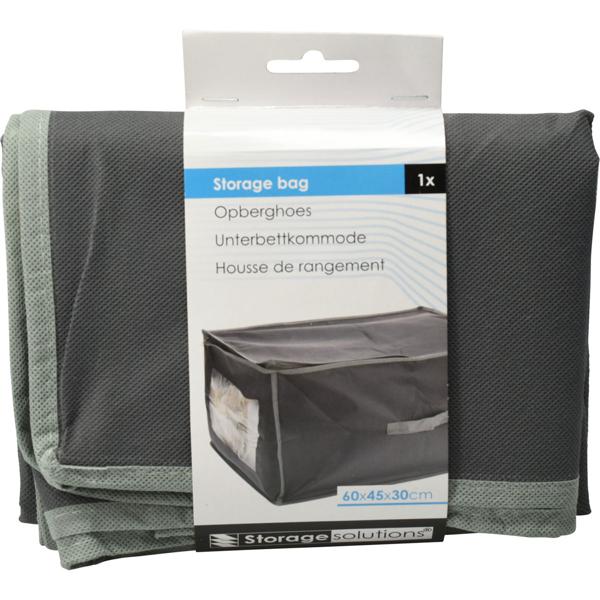 Unterbettkommode 4er-Set - Ideal für Kleidung & Bettwäsche, Schutz vor Motten & Staub - Sichtfenster - je 60x45x30cm - Dunkelgrau