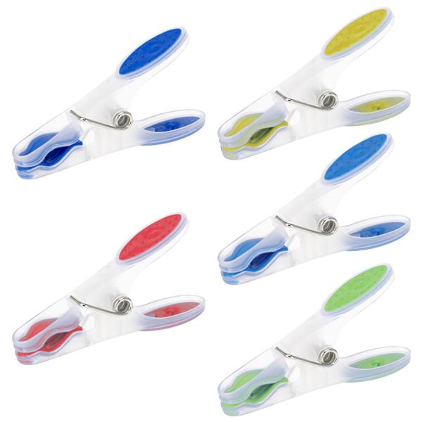 Wäscheklammern Soft-Grip 40 Stück-Set - Schonendes Aufhängen ohne Druckstellen, kein Verrutschen - in 5 bunten Farben (blau, rot, gelb, türkis, grün)