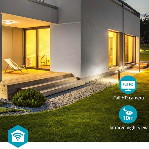 WiFi Überwachungskamera mit Aussenlicht: SmartLife, Full HD, Nachtsicht & PIR-Sensor. IP65-wetterfest, App-Zugriff & 2-Wege-Kommunikation