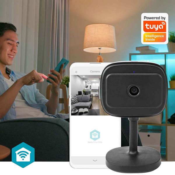 Full-HD WLAN IP-Kamera (Innen, schwarz) - SmartLife, Nachtsicht, PIR-Sensor, 2-Wege-Audio, App - Überwachung mit Komfort