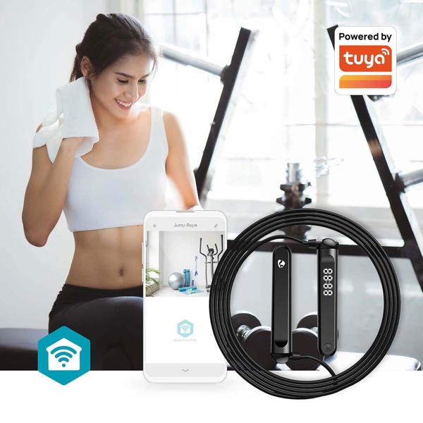 Intelligentes Bluetooth-Springseil SmartLife, mit App-Funktion, Zähler, USB-C, schwarz - Smartes Fitness-Tool für präzise Sprungzahlen & Workouts