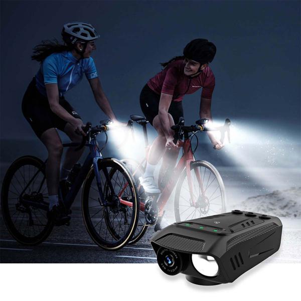 3-in-1 Full-HD Fahrradkamera mit LED-Licht & Hupe, 2MP – USB-C, Sichere Fahrt mit dem Velo - Video, Licht & Alarm, schwarz
