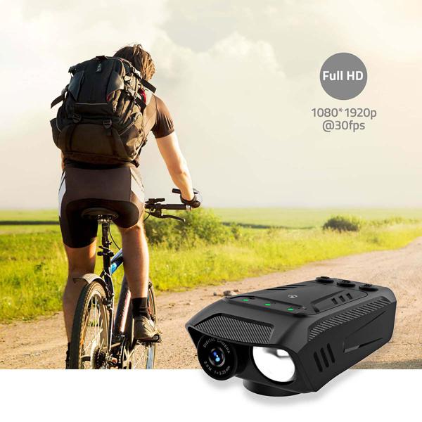 3-in-1 Full-HD Fahrradkamera mit LED-Licht & Hupe, 2MP – USB-C, Sichere Fahrt mit dem Velo - Video, Licht & Alarm, schwarz