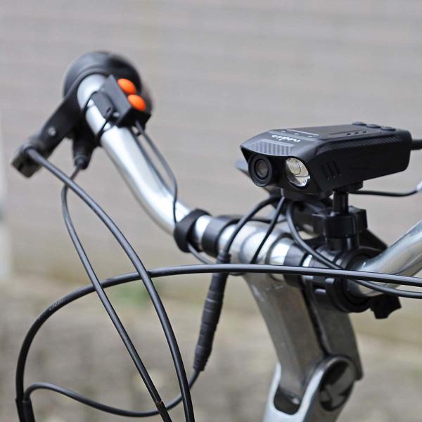 3-in-1 Full-HD Fahrradkamera mit LED-Licht & Hupe, 2MP – USB-C, Sichere Fahrt mit dem Velo - Video, Licht & Alarm, schwarz