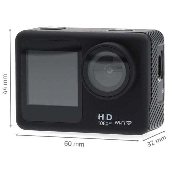 Dual-Screen Action Cam - Full-HD 1080p@30fps - 12 MP - Wasserdicht bis 30m - Wi-Fi & App-Steuerung - Ideal für Sport & Vlogs