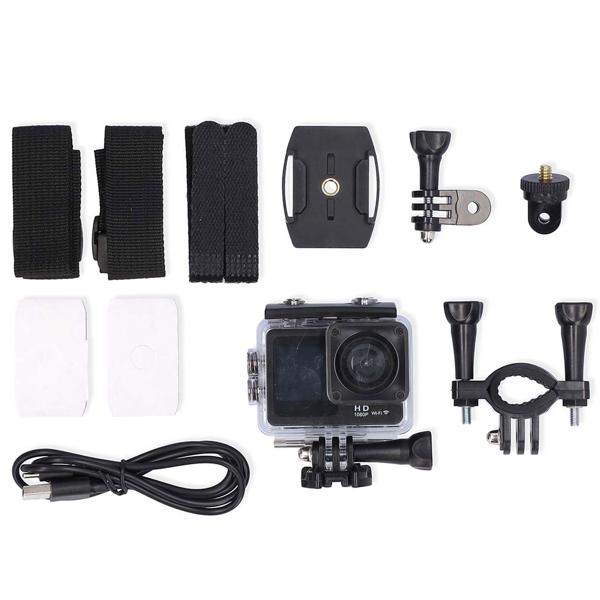 Dual-Screen Action Cam - Full-HD 1080p@30fps - 12 MP - Wasserdicht bis 30m - Wi-Fi & App-Steuerung - Ideal für Sport & Vlogs