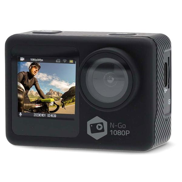 Dual-Screen Action Cam - Full-HD 1080p@30fps - 12 MP - Wasserdicht bis 30m - Wi-Fi & App-Steuerung - Ideal für Sport & Vlogs