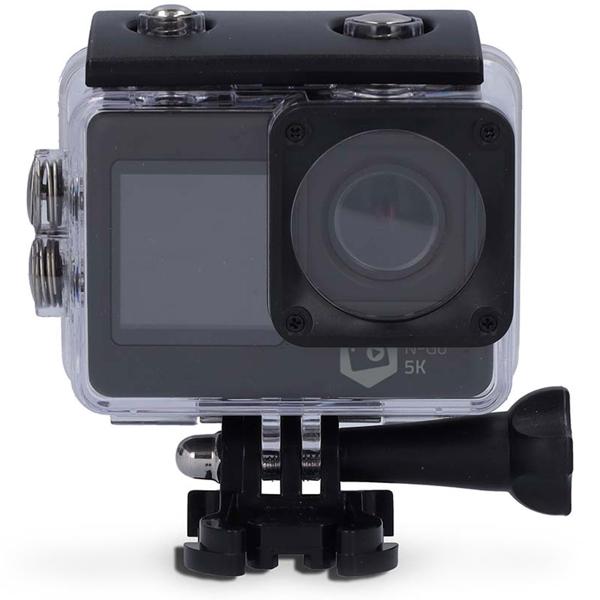5K Ultra HD Dual Screen Action Cam, 24 MP, schwarz – WiFi, App, 30m wasserdicht, Loop & Zeitraffer – Das komplette Set für professionelle Aufnahmen