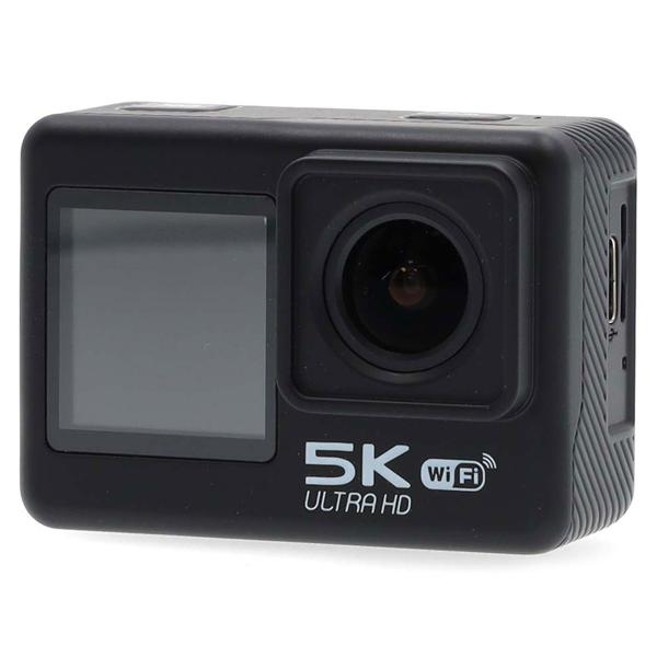 5K Ultra HD Dual Screen Action Cam, 24 MP, schwarz – WiFi, App, 30m wasserdicht, Loop & Zeitraffer – Das komplette Set für professionelle Aufnahmen
