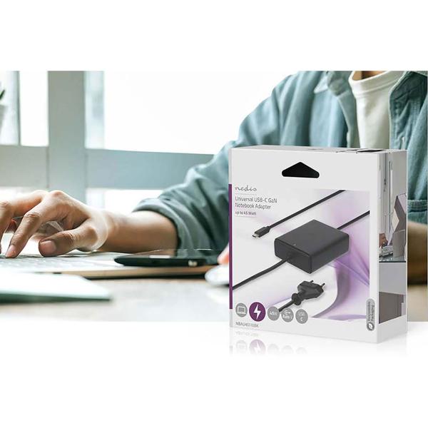 Universelles USB-C Netzteil 45W - Power Delivery Schnellladegerät für Notebooks, Laptops & Smartphones - Effizient laden im Büro & auf Reisen