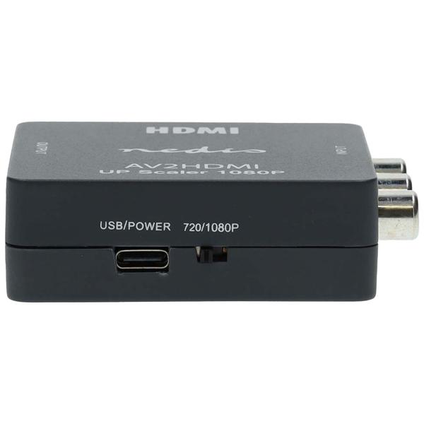 RCA auf HDMI Konverter - AV zu HDMI Video Audio Adapter 1080p Full HD - für Videorekorder & Spielekonsolen an HDTV - Plug & Play