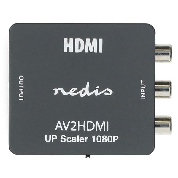 RCA auf HDMI Konverter - AV zu HDMI Video Audio Adapter 1080p Full HD - für Videorekorder & Spielekonsolen an HDTV - Plug & Play