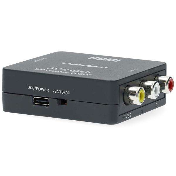 RCA auf HDMI Konverter - AV zu HDMI Video Audio Adapter 1080p Full HD - für Videorekorder & Spielekonsolen an HDTV - Plug & Play