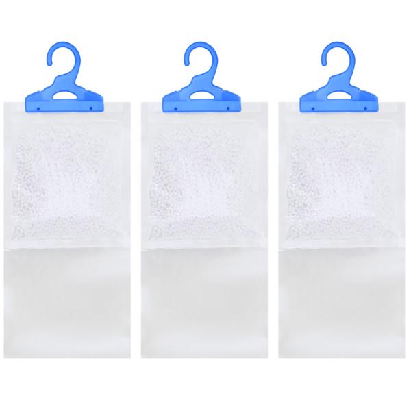 Effektive Luftentfeuchter für Kleiderschränke, 3 Stück, je 450ml, zum Aufhängen, Schrankentfeuchter gegen Schimmel und Gerüche