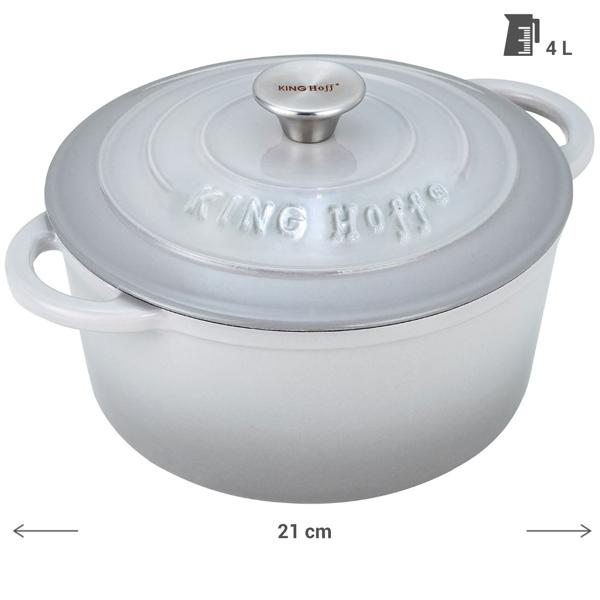 Gusseiserner Topf, grau, Ø 22 cm, 2,4L