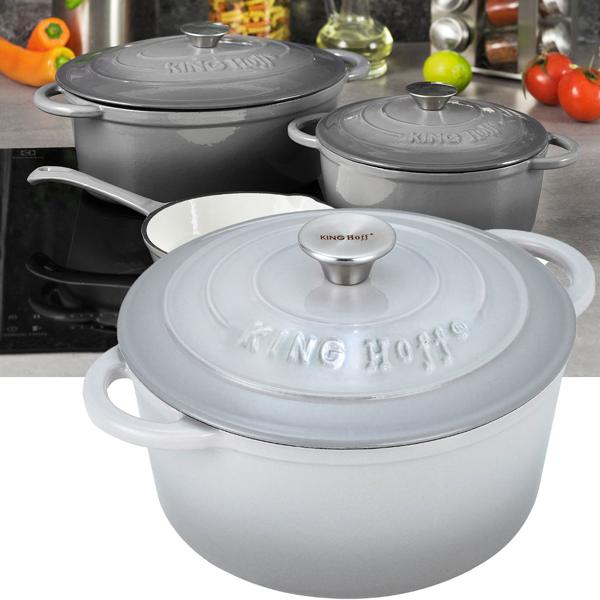 Gusseiserner Topf, grau, Ø 22 cm, 2,4L