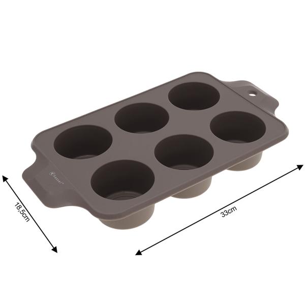 Muffinbackform Silikon-Set - 6 Muffins + 6 Einzelförmchen - Inkl. Messlöffel, Spachtel, Pinsel - Temperaturbeständig bis 210°C - Ideal für Backen, Geburtstage