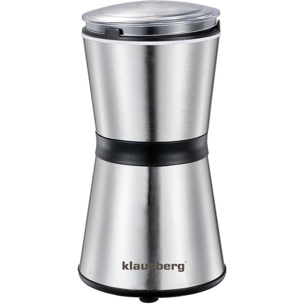 Elektrische Kaffeemühle - One-Touch-Steuerung für feine/grobe Mahlstufen - Edelstahl Mahlmesser - für Espresso/Kolbenkaffee - kompakt - Silber